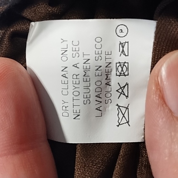 David Warren Skirt Stretch Waistband Open Front Slit Zipper Browns Lined Size 14 - Picture 3 of 9